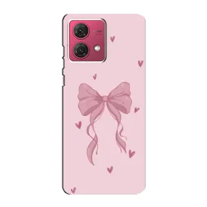 Чехол банты для Motorola MOTO G84 (Бант на розовом)