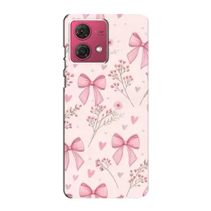 Чехол банты для Motorola MOTO G84 (Банты с цветами)