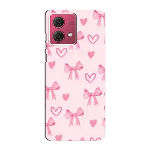 Чехол банты для Motorola MOTO G84 (Бантики и сердечки)