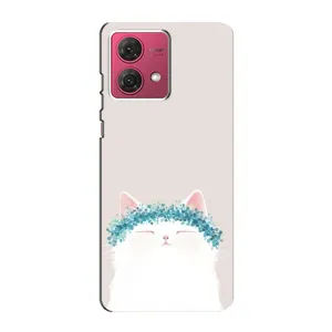 Чехол на тематику: Коты для Motorola MOTO G84 (Белый котик)