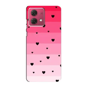 Чехлы с тематикой "Маленькие Сердечки" на Motorola MOTO G84 (Чорные сердечки)