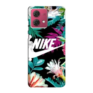 Силиконовый Чехол на Motorola MOTO G84 с картинкой Nike (Цветочный Nike)