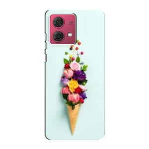 Чехлы с тематикой "ЦВЕТЫ" на Motorola MOTO G84 (Цветок-мороженное)