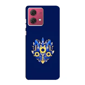 Чехол Укр Символика для Motorola MOTO G84 (Цветущий Герб)