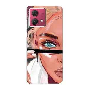 Силіконовый Чохол на Motorola MOTO G84 з картинкой Модных девушек (Дівчина та вії)