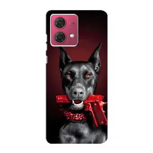 Чехол ДОБЕРМАН для Motorola MOTO G84 (Доберман злой)