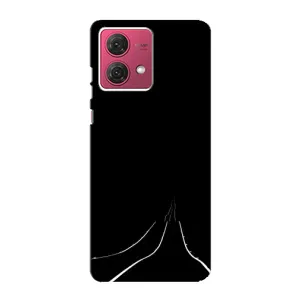 Чехол с картинками на черном фоне для Motorola MOTO G84 (Дорога)