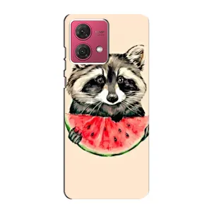 Силиконовый Чехол с Енотами на Motorola MOTO G84 (Енот)