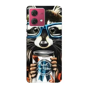 Силиконовый Чехол с Енотами на Motorola MOTO G84 (Енот в очках)