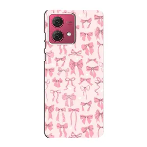 Чехол банты для Motorola MOTO G84 (Фон бантики)