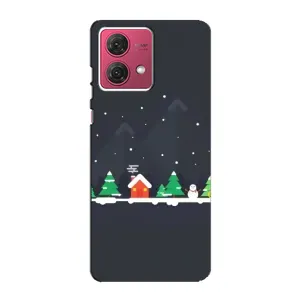 Силиконовый бампер на рождество для Motorola MOTO G84 (Город зимний)