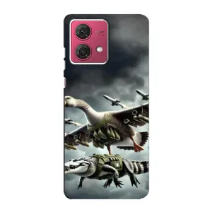 Чехол с мемами тралалело тралала для Motorola MOTO G84 (Гусини и крокодило)