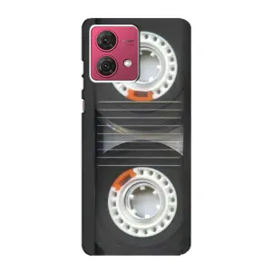 Чехол с Прикольным принтом на Motorola MOTO G84 (Кассета магнитофона)