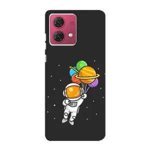 Силиконовый Чехол с принтом "Космонавты" на Motorola MOTO G84 (Космонавт с шариками)