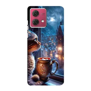 Чехлы на Новый Год Motorola MOTO G84 (Кот новогодний)