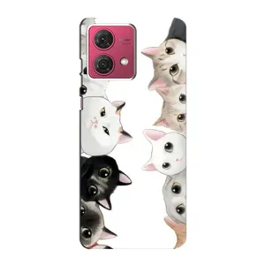 Силиконовый чехол с котиком для Motorola MOTO G84 (Коты)