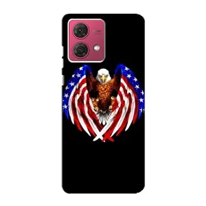 Чехол Флаг USA для Motorola MOTO G84 (Крылья США)