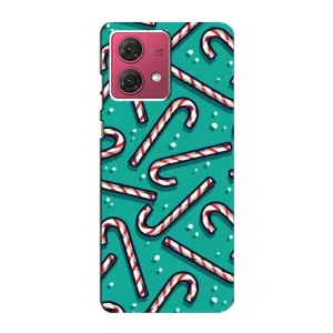 Силиконовый бампер на рождество для Motorola MOTO G84 (Леденцы)