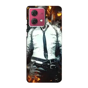 Силиконовый чехол с картинкой "Герой Pubg" на Motorola MOTO G84 (Man Пубг)