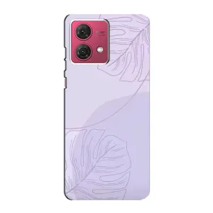 Чехол цветочный дизайн для Motorola MOTO G84 (Монстера фиолетовая)