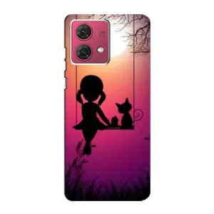 Дівчачий Чохол для Motorola MOTO G84 (На гойдалці)