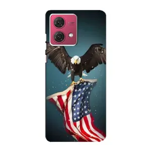 Чехол Флаг USA для Motorola MOTO G84 (Орел и флаг)
