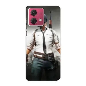 Силиконовый чехол с картинкой "Герой Pubg" на Motorola MOTO G84 (Пабг)