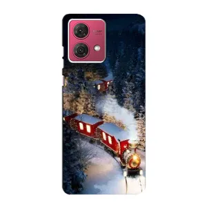 Силиконовый бампер на рождество для Motorola MOTO G84 (Поезд)