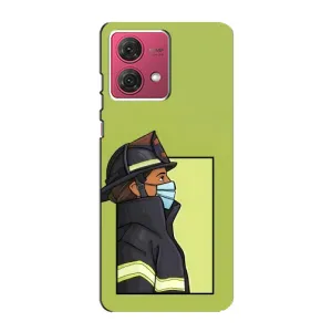Силиконовый бампер (Работники) на Motorola MOTO G84 (Пожарник)