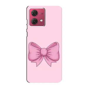 Чехол банты для Motorola MOTO G84 (Розовый бантик)
