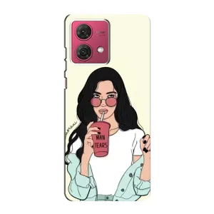 Силіконовый Чохол на Motorola MOTO G84 з картинкой Модных девушек (З напоєм)