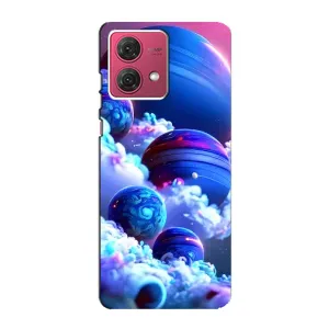 Чехлы КОСМОС для Motorola MOTO G84 (Синие планеты)