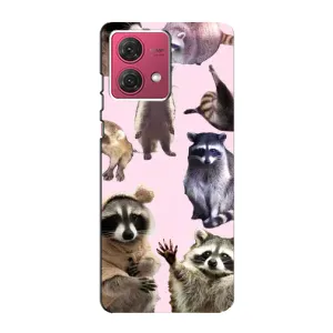 Силиконовый Чехол с Енотами на Motorola MOTO G84 (Смешные Еноты)