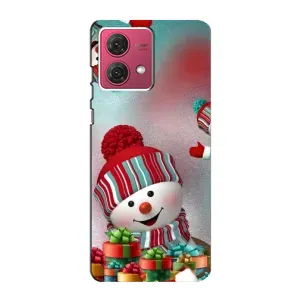 Чехлы на Новый Год Motorola MOTO G84 (Снеговик в шапке)