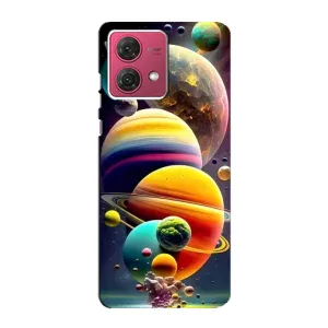 Чехол (ТПУ) с планетами на Motorola MOTO G84 (Солнечна система)