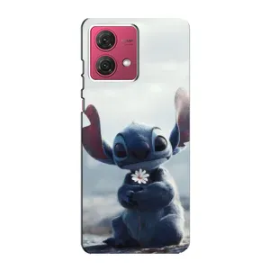 Чехол с рисунком Стич для Motorola MOTO G84 (Стич с цветочком)