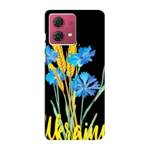 Чехол на Motorola MOTO G84 Украинский дизайн (Ukraine в цветочках)