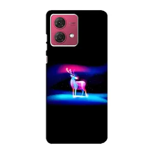 Силиконовый бампер с картинкой животных для Motorola MOTO G84 (Яркий олень)