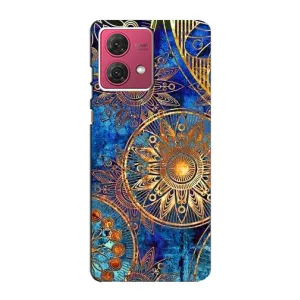 Чехлы со смыслом для Motorola MOTO G84 (Золотые узоры)