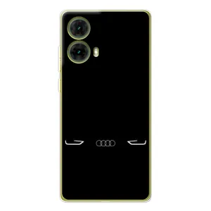 Силиконовый бампер с картинкой машины на Motorola MOTO G85 (Силует Audi)