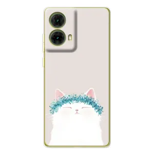 Чехол на тематику: Коты для Motorola MOTO G85 (Белый котик)