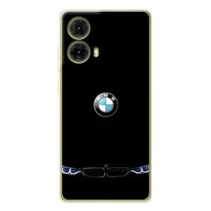 Силиконовый бампер с картинкой машины на Motorola MOTO G85 (Черный BMW)