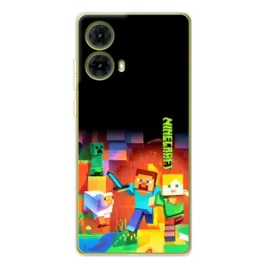 Чехлы для Motorola MOTO G85 (Персонажи Майн Крафт) (Герой Майнкрафт)