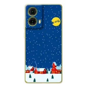 Силиконовый бампер на рождество для Motorola MOTO G85 (Город в снегу)
