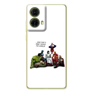 Чехлы для Motorola MOTO G85 (Для Христиан) (Иисус супергерой)