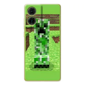 Чехлы для Motorola MOTO G85 (Персонажи Майн Крафт) (Крипер 2)
