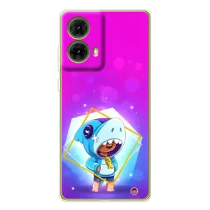 Чехол Бравл Старс для Motorola MOTO G85 (Леон в костюме Акулы)