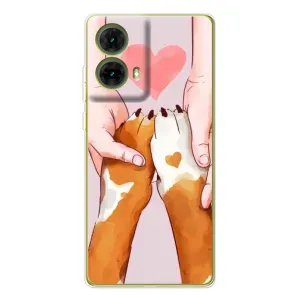 Чехол (ТПУ) Милые собачки для Motorola MOTO G85 (Любовь к собакам)