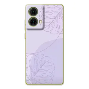 Чехол цветочный дизайн для Motorola MOTO G85 (Монстера фиолетовая)