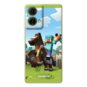 Чехлы для Motorola MOTO G85 (Персонажи Майн Крафт) (На коне)